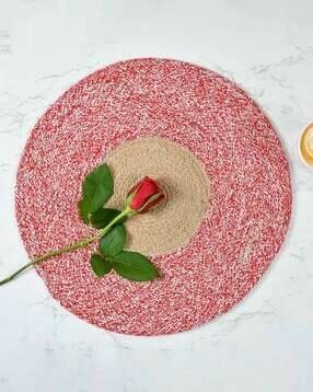 lavichitra Set of 6 Braided Cotton Round Placemats - 35 Cm-picture-10