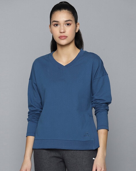 Buy Blue Sweatshirt Hoodies for Women by Alcis Online Ajio