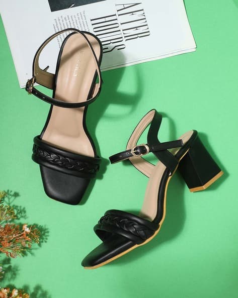 Buy Black Heeled Sandals for Women by AlwaysIconics Online