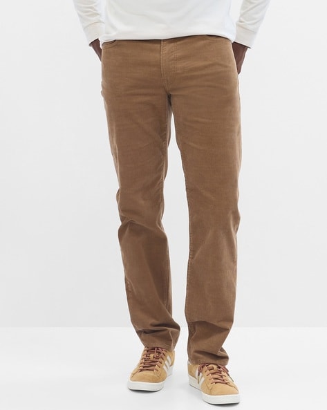 Men Straight Fit Corduroy Jeans