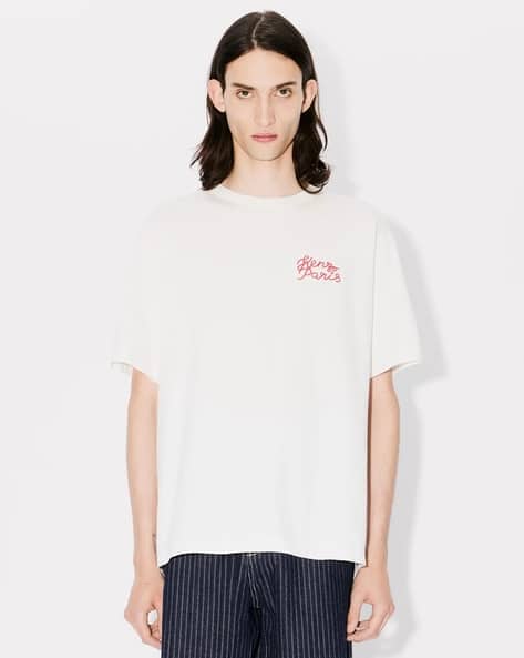 Buy KENZO Jungle Heart Cotton Oversized Fit T-Shirt | Off-White