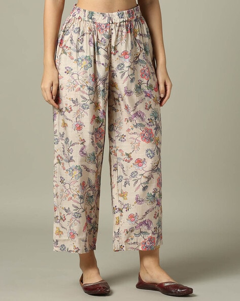 Women Floral Print Regular Fit Pants Price in India