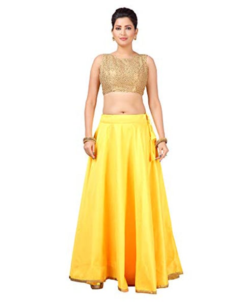 Lace top yellow skirt hotsell