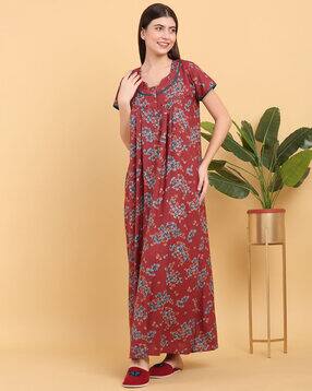 sweet dreams Women Floral Print Nightie with Insert Pocket-picture-26