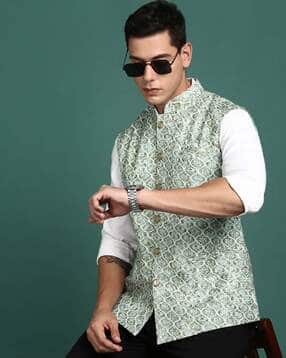 showoff Men Embroidered Slim Fit Nehru Jacket-picture-12