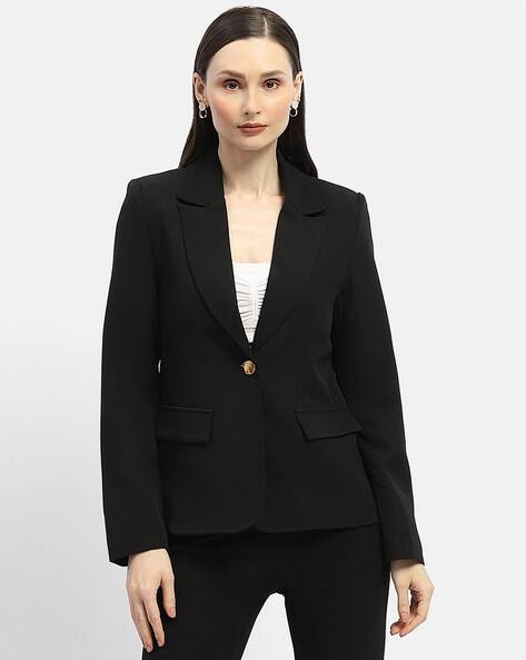 Women Relaxed Fit Single-Breasted Blazer