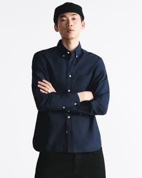 mischief monkey Men Tailored Fit Cotton Shirt with Patch Pocket-picture-11