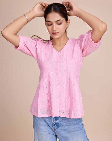 Buy House Of Mira Women Schiffli Embroidered Re Online | Ajio.com