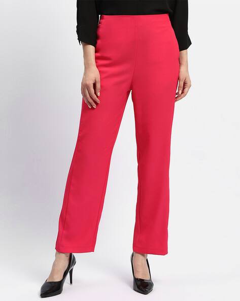 MADAME Women Relaxed Fit Pants with Insert Pockets