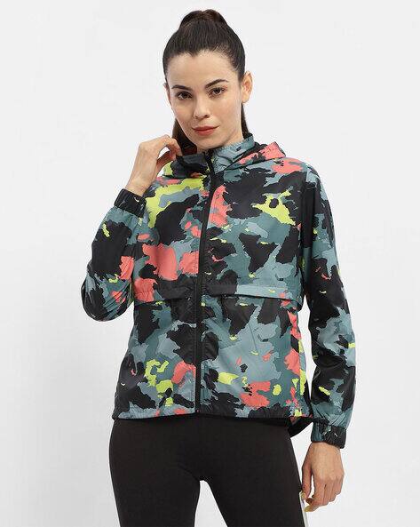Women Camouflage Print Relaxed Fit Hoodie