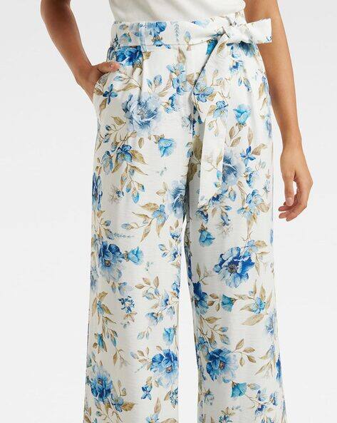 Floral Print Wide Leg Trousers