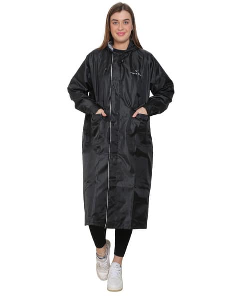 Ubuy Women Long Rain Coat Buy Black Rainwear And Windcheaters For