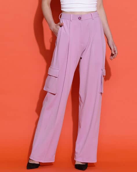 KOTTY Women Straight Fit Cargo Pants with Insert Pockets