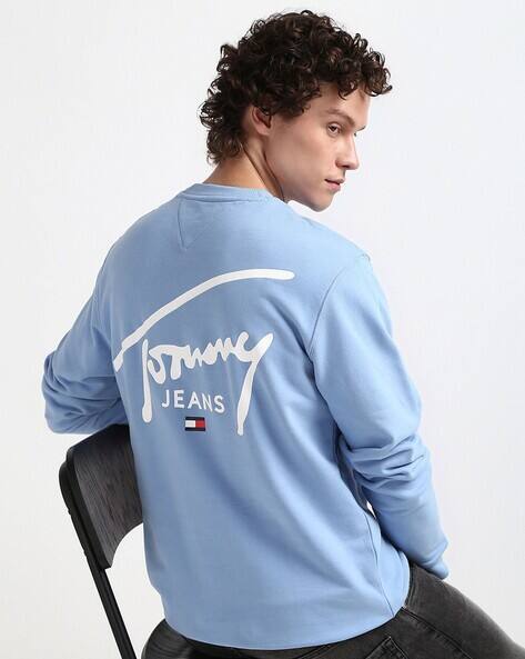 Men Brand Print Regular Fit Crew-Neck Sweatshirt