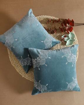 ratancart Set of 2 Embroidered Cushion Covers 16" x 16"-picture-0