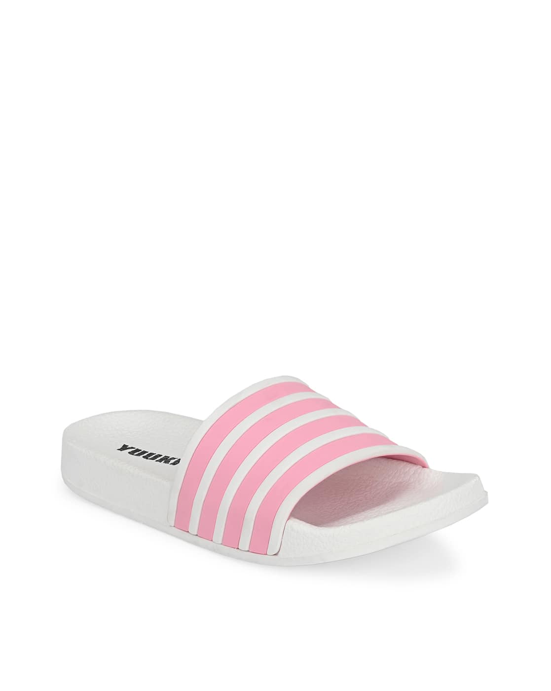 Buy Yuuki Striped Slides with Branding Online | Ajio.com