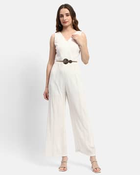 madame Women Ribbed Jumpsuit with Belt-picture-14