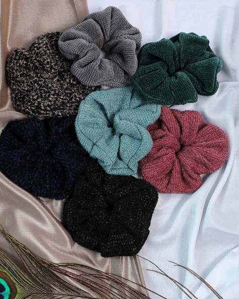 Sohi Pack of 7 Textured Scrunchies