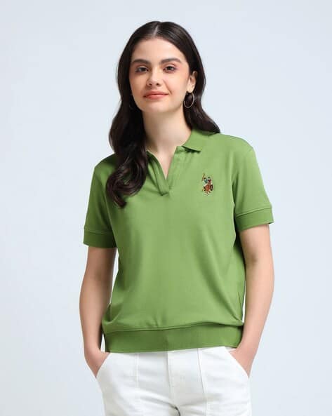 Women Regular Fit Polo T-Shirt