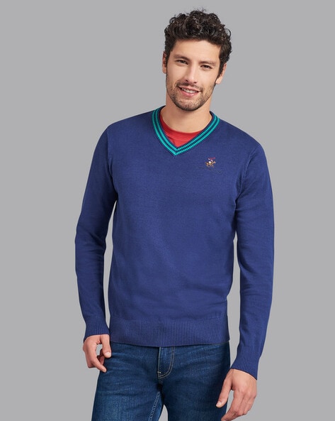 Buy Navy blue Sweaters Cardigans for Men by Beverly Hills Polo Club Online Ajio