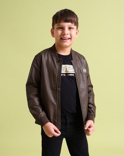 Boys Zip-Front Bomber Jacket