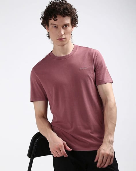 Short-Sleeve Garment Washed Logo T-Shirt