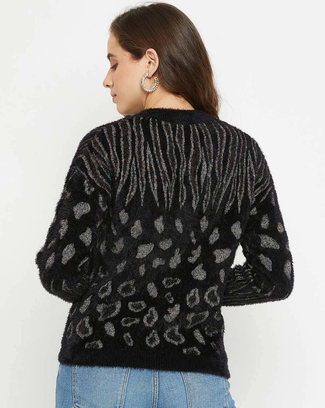 Buy Black Sweaters & Cardigans for Women by MADAME Online | Ajio.com