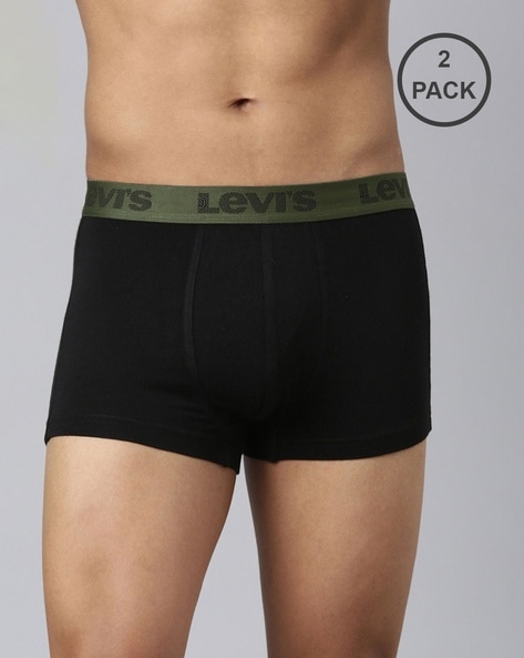 Pack of 2 Men Contoured Double Pouch Tag Free Comfort & Smartskin Technology Outer Elastic Trunks