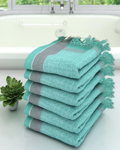 Pack of 6 Cotton Quick-Dry Bath Towel