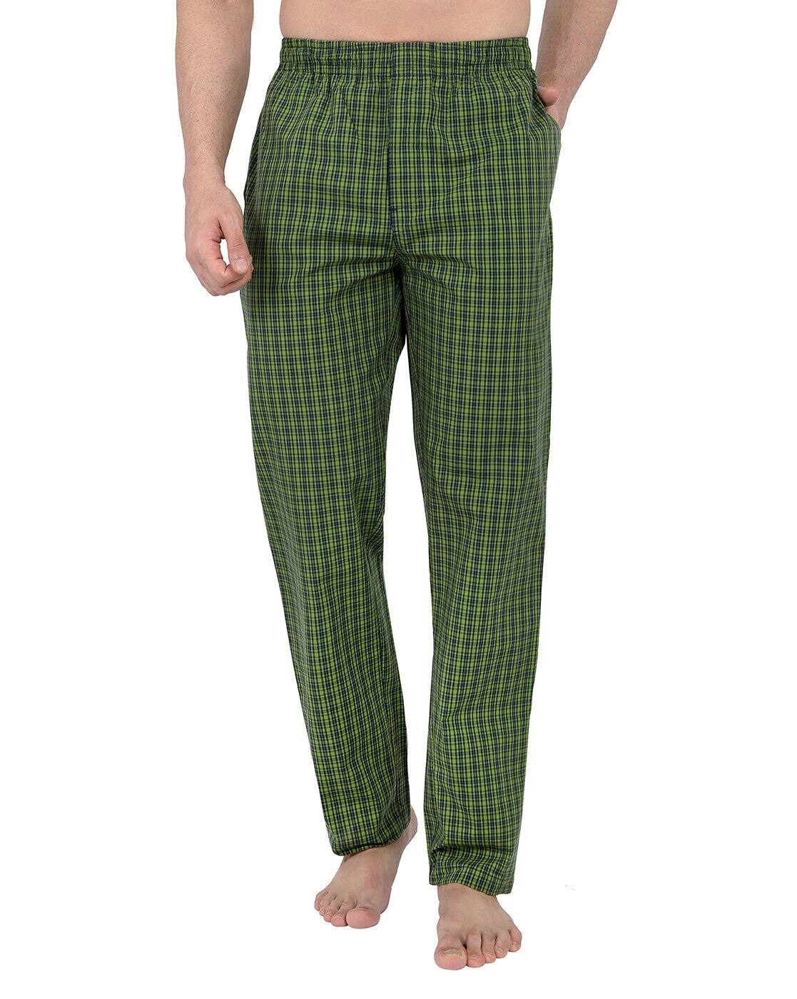 Plaid Pajama 100 Cotton Mens Pajama Bottoms Buy Green Pyjamas For