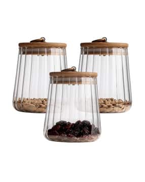 umai Set of 3 Borosilicate Glass Jars with Bamboo Lids-picture-34
