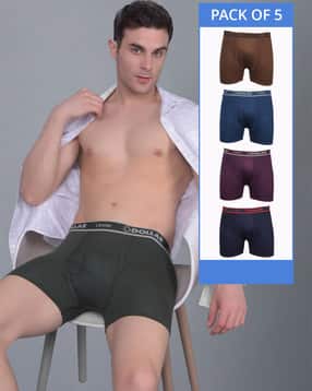 dollar lehar Men Pack of 5 Cotton Trunks with Elasticated Waist-picture-17
