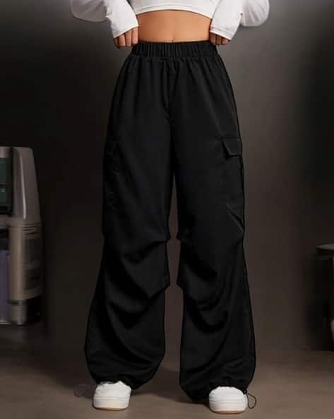 Women Relaxed Fit Cargo Parachute Pants
