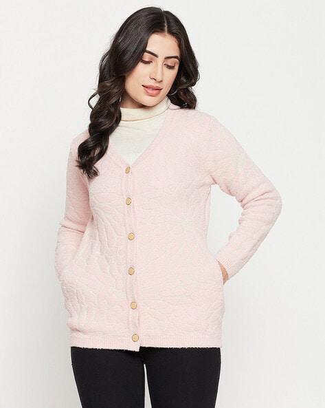 Buy Pink Sweaters Cardigans for Women by MADAME Online Ajio