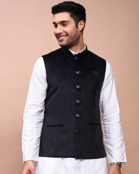 showoff Men Slim Fit Nehru Jacket with Welt Pockets-picture-12