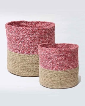 habere india Pack of 2 Handmade Jute Baskets-picture-39