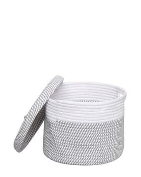 textile and beyond Textured Storage Cotton Basket-picture-18