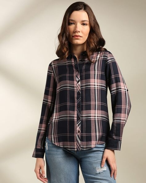 Women Checked Regular Fit Shirt