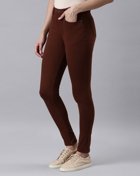 Chocolate brown jeggings hotsell