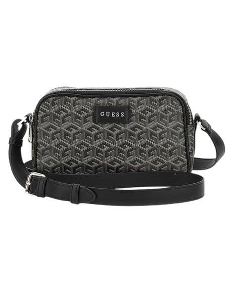 Logo Print Crossbody Bag with Detachable Strap
