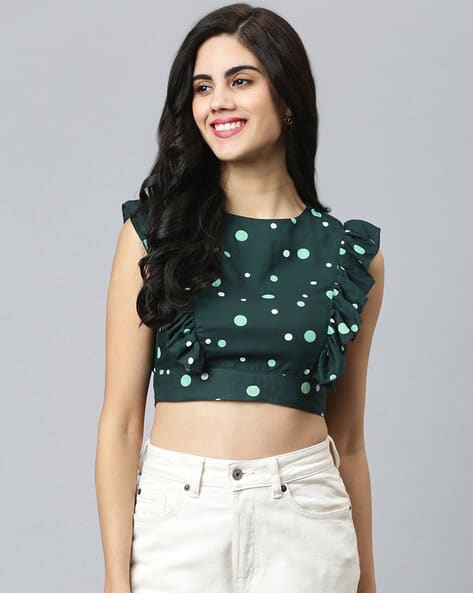 Buy Dark Green Tops for Women by FLAMBOYANT Online