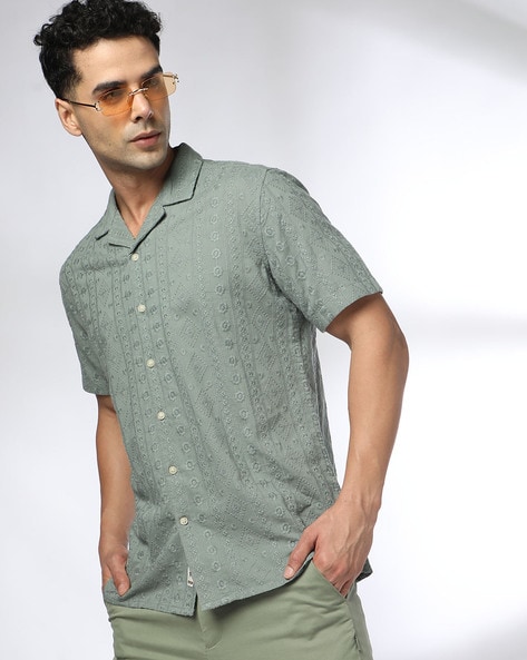 Men Embroidered Regular Fit Shirt