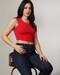 Women Ribbed Regular Fit Crop Top