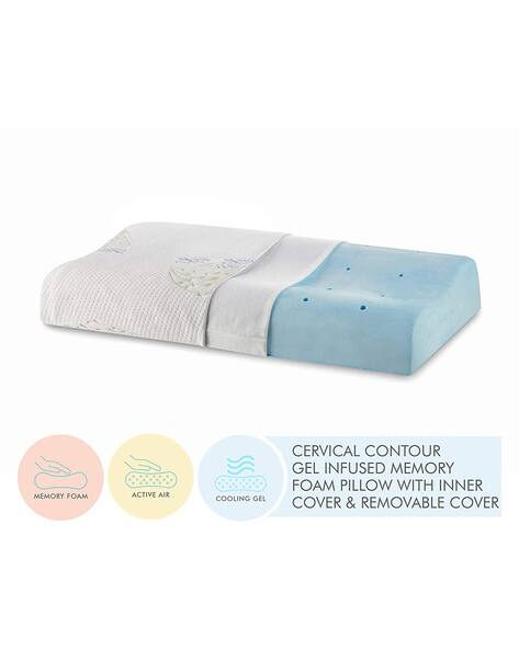 The White Willow Leaf Detail Cooling Gel Bed Pillow