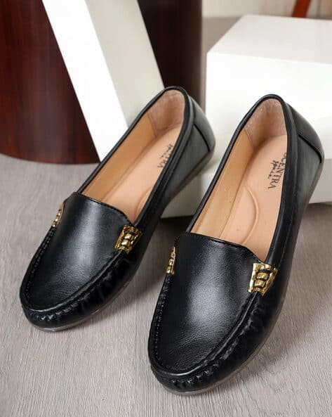 Women Loafers with Metal Accent