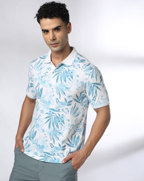Men Tropical Print Regular Fit Polo T-Shirt