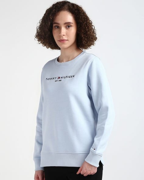 Hooded Sweatshirt Tommy Hilfiger Sweatshirt Damen Hellblau Script