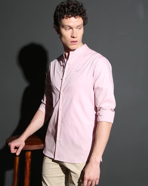 SUPERDRY Mandarin Long-Sleeve Premium Stretch Shirt