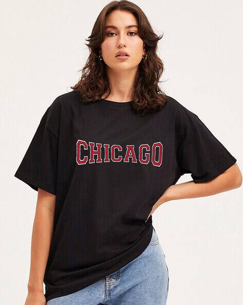 Clafoutis Women Typographic Loose Fit Crew-Neck T-Shirt