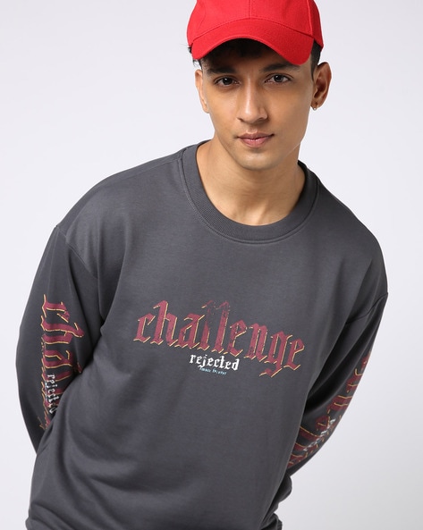 Crew Neck Relaxed Fit Fashion Sweatshirt